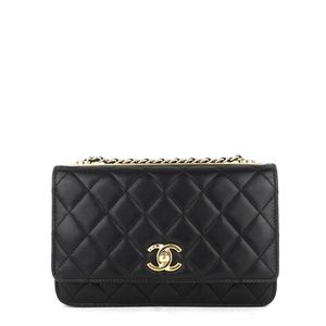 ***SOLD***Chanel Wallet on Chain Trendy CC Black Lambskin Leather Cross body bag